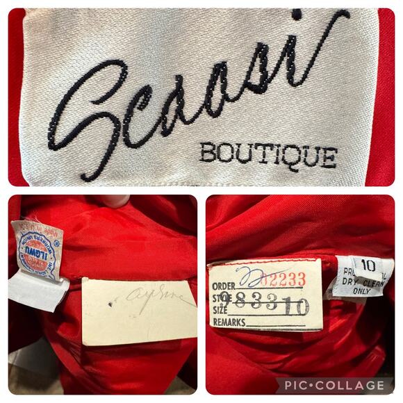 Sensational Scaasi 80's Red Off the Shoulder Formal Ball Gown Prom Dress size 10 - Picture 13 of 17